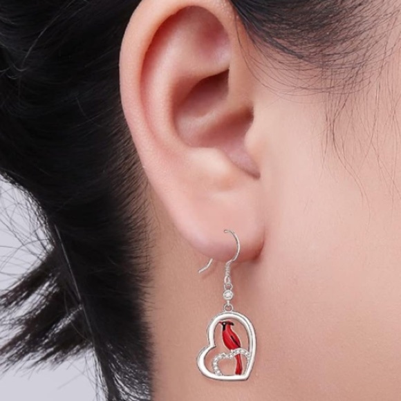 Diamond Cardinal Angel Earrings - Picture 3 of 7